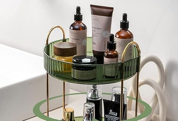 Rotating Makeup Organizer Review: Is This 2-Tier Storage Solution Worth Your Countertop?