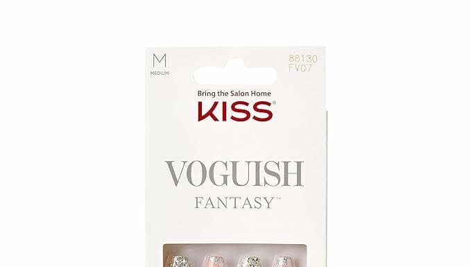 KISS Voguish Fantasy Nails Review: Stunning Pink & Glittery Coffin Shape with No Dry Time!