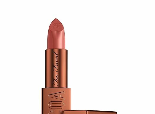 Too Faced Cocoa Bold Lipstick Review: Creamy Nude with Demi-Matte Glow