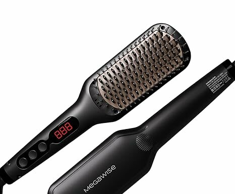 MEGAWISE Pro Ceramic Ionic Hair Straightener Brush Review: Fast, Frizz-Free Styling at Home