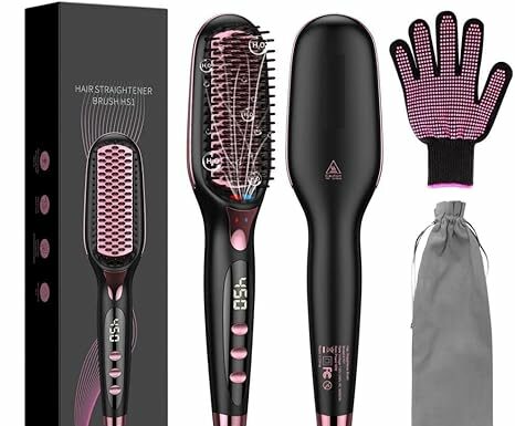 HS1 Hair Straightener Brush Review: 16 Heat Settings for Smooth Hair
