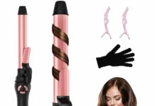 Rotating Curling Iron Review: Effortless Beach Waves with Adjustable Temp & Dual Voltage by