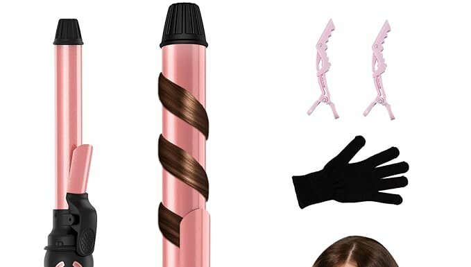 Rotating Curling Iron Review: Effortless Beach Waves with Adjustable Temp & Dual Voltage by